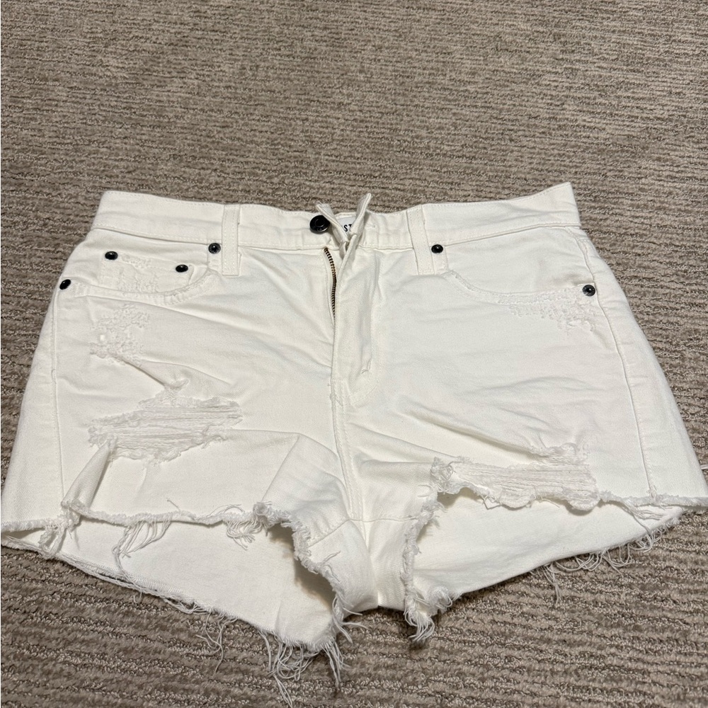 Pistola White Distressed Women’s Denim Shorts Sz 26